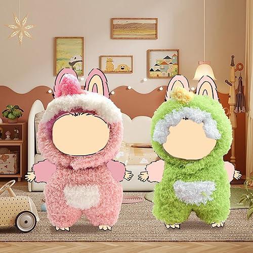 LUFZFEU 2025 CUTE 17CM DOLL CLOTHES SET - PINK DINOSAUR ANIMAL STYLE JUMPSUIT KEYCHAIN OUTFIT