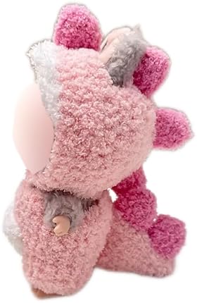 LUFZFEU 2025 CUTE 17CM DOLL CLOTHES SET - PINK DINOSAUR ANIMAL STYLE JUMPSUIT KEYCHAIN OUTFIT