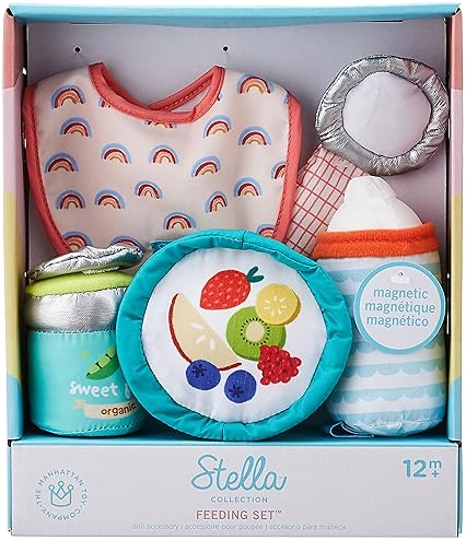 MANHATTAN TOY STELLA BABY DOLL FEEDING SET FOR 12 15 DOLLS PRETEND PLAY ACCESSORIES