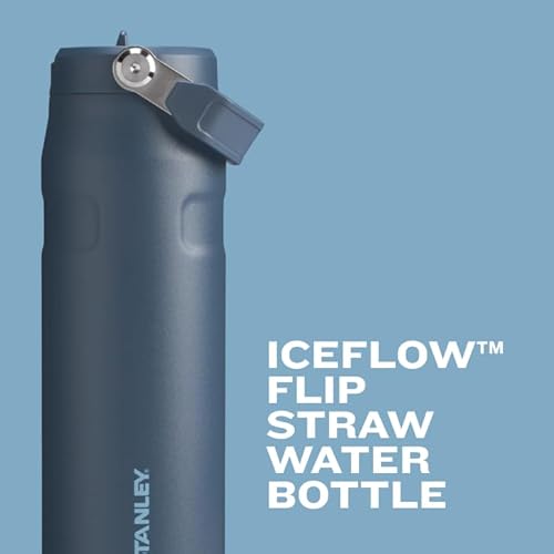 STANLEY ICEFLOW FLIP STRAW 24OZ INSULATED STAINLESS STEEL WATER BOTTLE, LEAK-PROOF, BPA-FREE