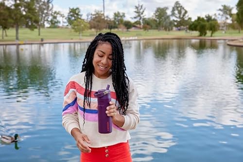 STANLEY ICEFLOW FLIP STRAW 24OZ INSULATED STAINLESS STEEL WATER BOTTLE, LEAK-PROOF, BPA-FREE