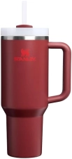 STANLEY QUENCHER 40OZ INSULATED STAINLESS STEEL TUMBLER WITH HANDLE, STRAW 3-POSITION LID - CRANBERR