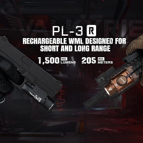 OLIGHT PL-3R VALKYRIE 1500 LUMENS RECHARGEABLE TACTICAL LED WEAPON LIGHT FOR 1913 PICATINNY RAILS