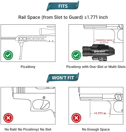 OLIGHT BALDR PRO 1350 LUMEN TACTICAL WEAPON LIGHT GREEN WHITE LED 260M BEAM, 1913 GL RAIL
