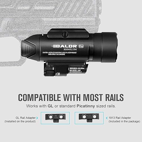 OLIGHT BALDR PRO 1350 LUMEN TACTICAL WEAPON LIGHT GREEN WHITE LED 260M BEAM, 1913 GL RAIL