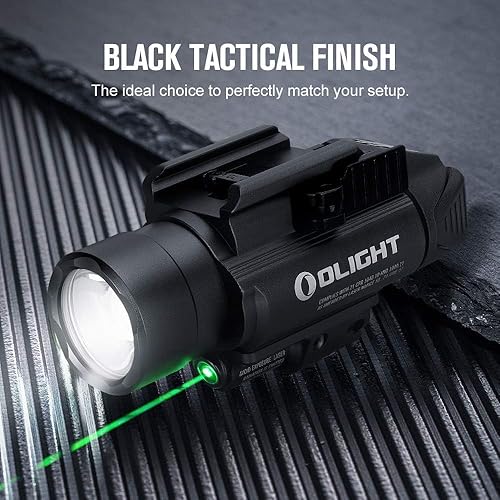 OLIGHT BALDR PRO 1350 LUMEN TACTICAL WEAPON LIGHT GREEN WHITE LED 260M BEAM, 1913 GL RAIL