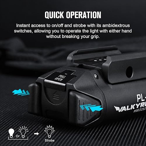 OLIGHT PL-3S VALKYRIE 1000 LUMEN COMPACT TACTICAL WEAPON LIGHT FOR 1913 PICATINNY RAILS - BLACK