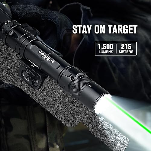 OLIGHT ODIN GL M 1500LM RECHARGEABLE TACTICAL FLASHLIGHT WITH GREEN WHITE LED, MLOK MOUNT