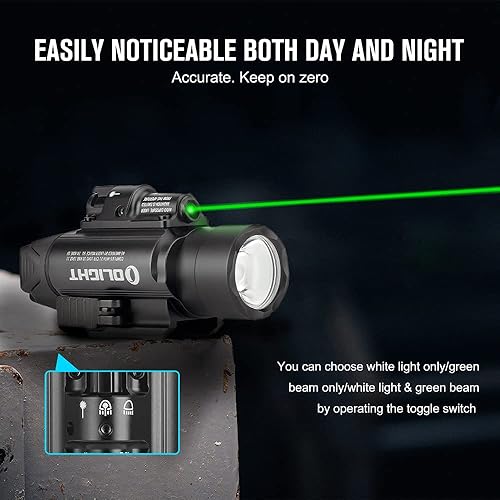 OLIGHT BALDR PRO 1350LM TACTICAL WEAPON LIGHT WITH GREEN WHITE LED, 260M BEAM, 1913 GL RAIL