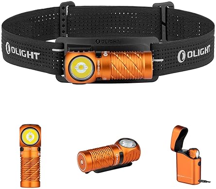 OLIGHT PERUN 3 MINI HEADLAMP 1250 LUMENS RECHARGEABLE FLASHLIGHT W TYPE-C CHARGING BOX, RED LIGHT -