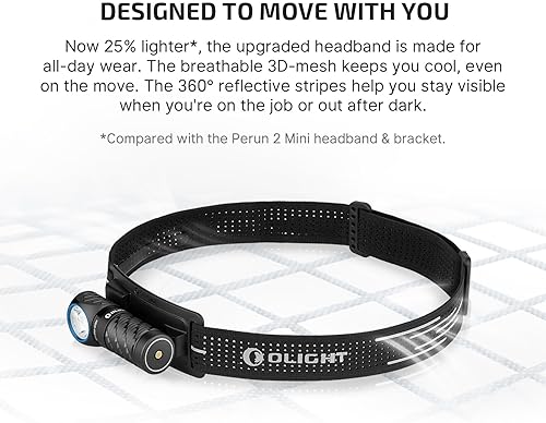 OLIGHT PERUN 3 MINI RECHARGEABLE HEADLAMP 920 LUMENS LED WITH RED LIGHT FOR OUTDOOR USE