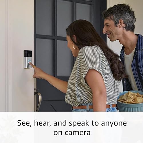 RING BATTERY DOORBELL, SATIN NICKEL HD VIDEO, TWO-WAY TALK, MOTION ALERTS, LIVE VIEW, NEW MODEL