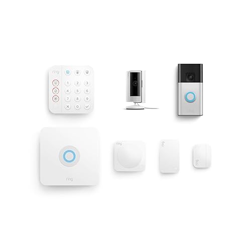 RING ALARM 5-PIECE KIT WITH BATTERY DOORBELL RING INDOOR CAM 2ND GEN HOME SECURITY SYSTEM