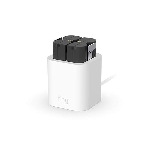 RING CHARGING STATION WITH 2 QUICK RELEASE BATTERY PACKS FAST CHARGER FOR RING DEVICES