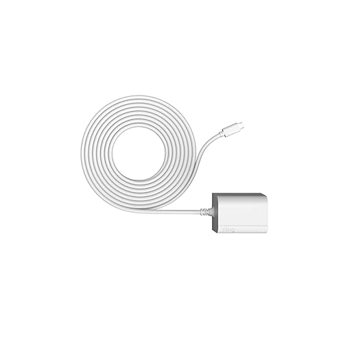 RING INDOOR OUTDOOR MICRO USB POWER ADAPTER FOR STICK UP CAM WIRED ELITE - WHITE