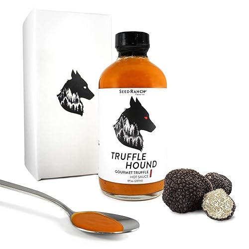 SEED RANCH TRUFFLE HOUND HOT SAUCE MEDIUM HEAT SPICY TRUFFLE SAUCE WITH GHOST PEPPER GARLIC