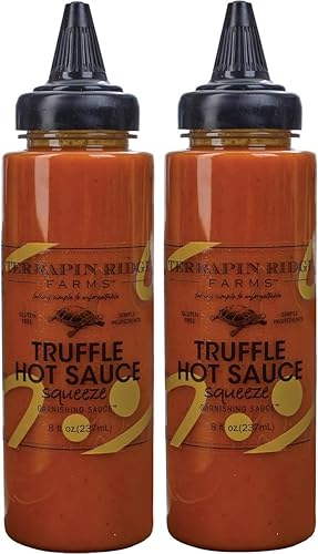 TERRAPIN RIDGE FARMS GOURMET TRUFFLE HOT SAUCE SPICY EARTHY FLAVOR, 8 OZ BOTTLE, 2-PACK