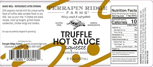 TERRAPIN RIDGE FARMS GOURMET TRUFFLE HOT SAUCE SPICY EARTHY FLAVOR, 8 OZ BOTTLE, 2-PACK