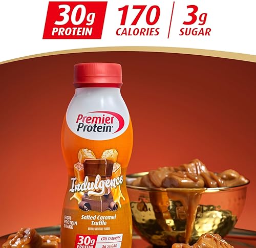 PREMIER PROTEIN INDULGENCE SALTED CARAMEL TRUFFLE PROTEIN SHAKE, 30G PROTEIN, 3G SUGAR, 12-PACK