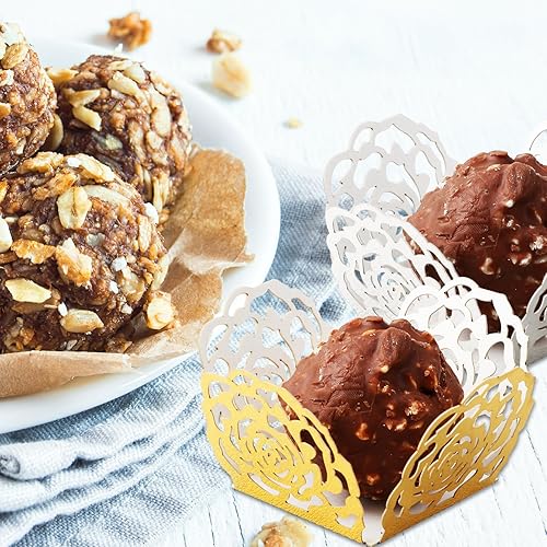 TOYANDONA 100PCS PAPER TRUFFLE WRAPPERS CANDY CUPS FOR BABY SHOWER BRIDAL BIRTHDAY WEDDING