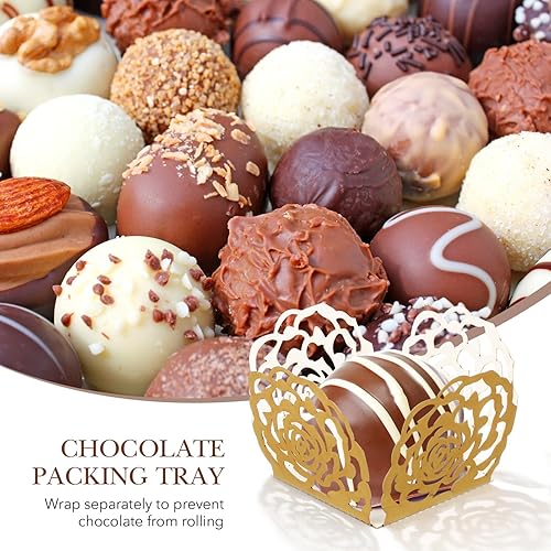 TOYANDONA 100PCS PAPER TRUFFLE WRAPPERS CANDY CUPS FOR BABY SHOWER BRIDAL BIRTHDAY WEDDING