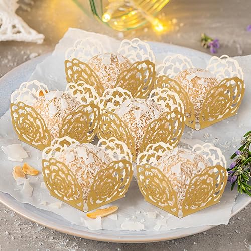 TOYANDONA 100PCS PAPER TRUFFLE WRAPPERS CANDY CUPS FOR BABY SHOWER BRIDAL BIRTHDAY WEDDING