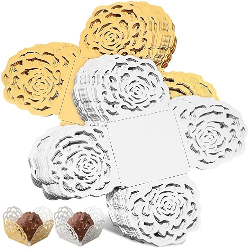TOYANDONA 100PCS PAPER TRUFFLE WRAPPERS CANDY CUPS FOR BABY SHOWER BRIDAL BIRTHDAY WEDDING