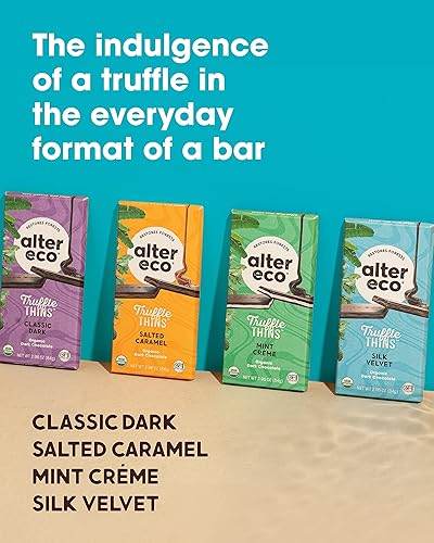 ALTER ECO SILK VELVET TRUFFLE THINS CHOCOLATE BAR ORGANIC, GLUTEN SOY-FREE, NON-GMO, FAIR TRADE