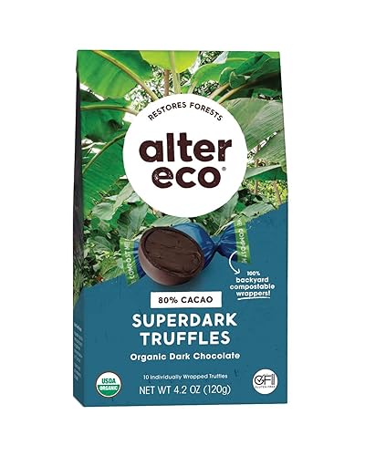 ALTER ECO SUPERDARK CHOCOLATE TRUFFLES ORGANIC, FAIR TRADE, NON-GMO, GLUTEN-FREE 10 COUNT