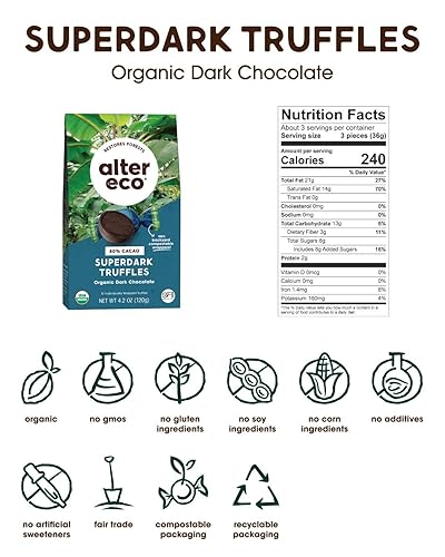 ALTER ECO SUPERDARK CHOCOLATE TRUFFLES ORGANIC, FAIR TRADE, NON-GMO, GLUTEN-FREE 10 COUNT