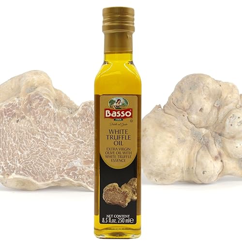 BASSO 1904 BLACK WHITE TRUFFLE OIL SET 2X250ML ITALIAN EXTRA VIRGIN OLIVE OIL FOR PASTA PIZZA