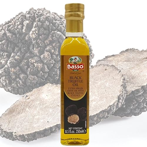 BASSO 1904 BLACK WHITE TRUFFLE OIL SET 2X250ML ITALIAN EXTRA VIRGIN OLIVE OIL FOR PASTA PIZZA