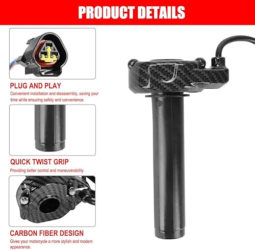 JXMOTOMG SURRON CARBON FIBER THROTTLE GRIP KIT WITH CABLE FOR SUR-RON ELECTRIC DIRT BIKES X X160 X260