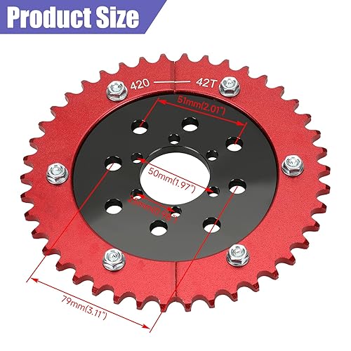 CILOYU 420 42 TOOTH MINI BIKE SPLIT SPROCKET HUB ADAPTER COMPATIBLE WITH COLEMAN CT200U BT200X