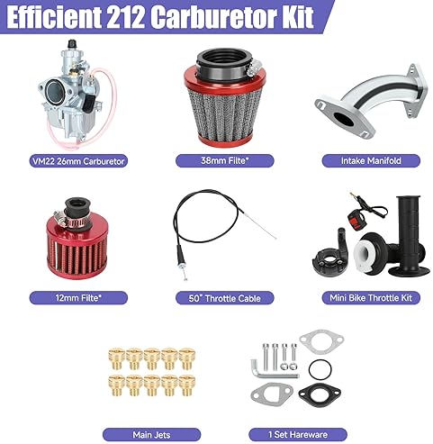 CILOYU VM22 26MM CARBURETOR INTAKE MANIFOLD FOR PREDATOR 212CC 6.5HP ENGINE CT200U BT200X PARTS
