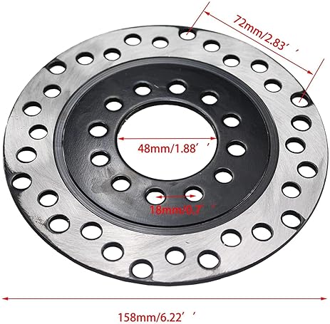 PRO BAT REAR DISC BRAKE KIT WITH MASTER CYLINDER, CALIPER, 158MM PLATE PADS FOR 50-125CC ATV