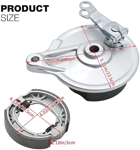 CADUFUELLY MINI BIKE REAR DRUM BRAKE SHOE KIT WITH CHAIN TENSIONER FOR COLEMAN CT200U AXIS M200