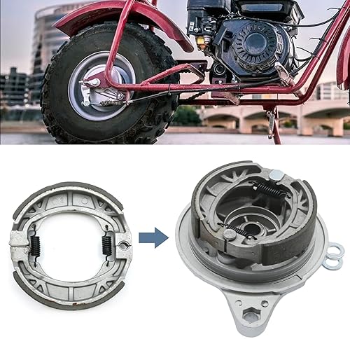 CADUFUELLY MINI BIKE REAR DRUM BRAKE SHOE KIT WITH CHAIN TENSIONER FOR COLEMAN CT200U AXIS M200