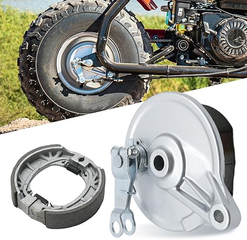CADUFUELLY MINI BIKE REAR DRUM BRAKE SHOE KIT WITH CHAIN TENSIONER FOR COLEMAN CT200U AXIS M200