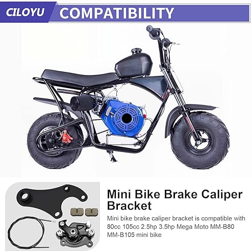 CILOYU MINI BIKE REAR BRAKE CALIPER BRACKET CABLE KIT FOR MONSTER MOTO 80CC 105CC POWERSPORTS