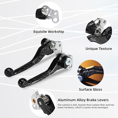 BAOUFF CARBON FIBER BRAKE LEVERS FOR SURRON LIGHT BEE, X S FOLDABLE DIRT BIKE BRAKE HANDLES