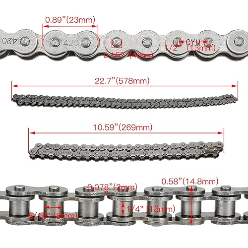 FVRITO 420 DRIVE CHAIN FOR MINI BIKE COLEMAN CT200U BT200X BAJA WARRIOR 42 90 LINK ROLLER CHAIN