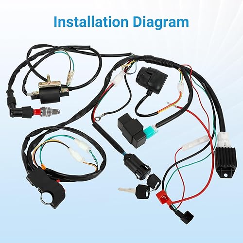 EOPOAYI PIT BIKE WIRING HARNESS ELECTRIC START FOR 50CC-125CC TAOTAO SSR X-PRO DIRT BIKES ATV PARTS