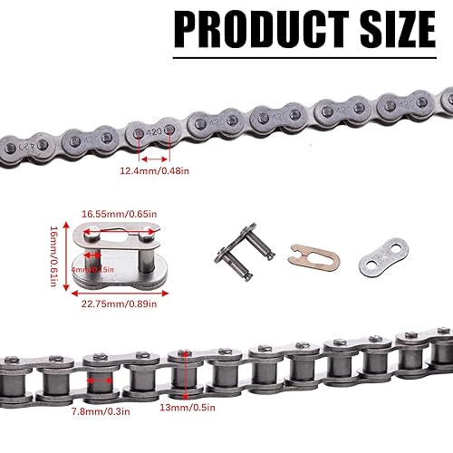 KUIUK 420 HEAVY-DUTY DRIVE CHAIN, 120 LINKS FOR 50CC-150CC ATVS, QUADS, GO-KARTS MINI BIKES