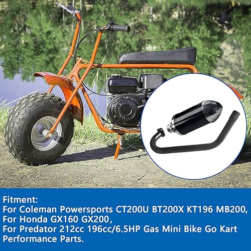 LZEVIAERI EXHAUST PIPE WITH MUFFLER FOR COLEMAN CT200U BT200X HONDA GX160 GX200 PREDATOR 212CC GO KART