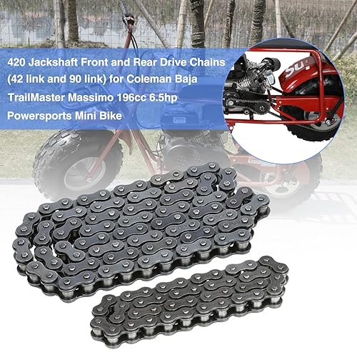 YOXUFA 420 MINI BIKE CHAIN FOR COLEMAN CT200U BT200X BAJA WARRIOR TRAILMASTER 42 90 LINKS