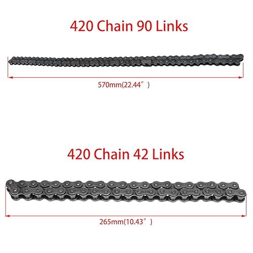 YOXUFA 420 MINI BIKE CHAIN FOR COLEMAN CT200U BT200X BAJA WARRIOR TRAILMASTER 42 90 LINKS