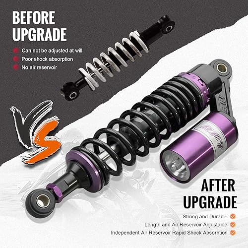 GZYF 320MM REAR AIR SHOCK ABSORBERS PAIR UNIVERSAL SUSPENSION FOR SUZUKI YAMAHA KAWASAKI ATV