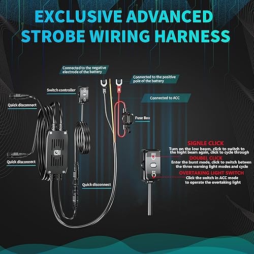 KEWIG 60W WATERPROOF LED MOTORCYCLE AUXILIARY SPOTLIGHTS WHITE AMBER FOG LIGHTS WITH MOUNT BRACKETS