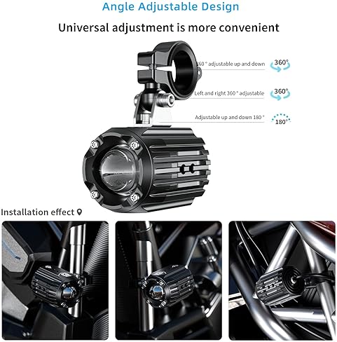 KEWIG 60W WATERPROOF LED MOTORCYCLE AUXILIARY SPOTLIGHTS WHITE AMBER FOG LIGHTS WITH MOUNT BRACKETS